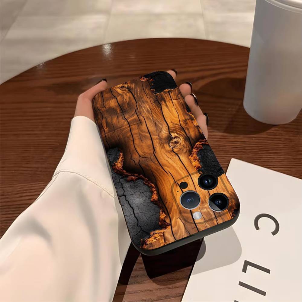 Natural Wood Phone Case for iPhone 17,16,15,14,13,12,11,Pro,X,Xs,Max,Plus Shockproof Cover