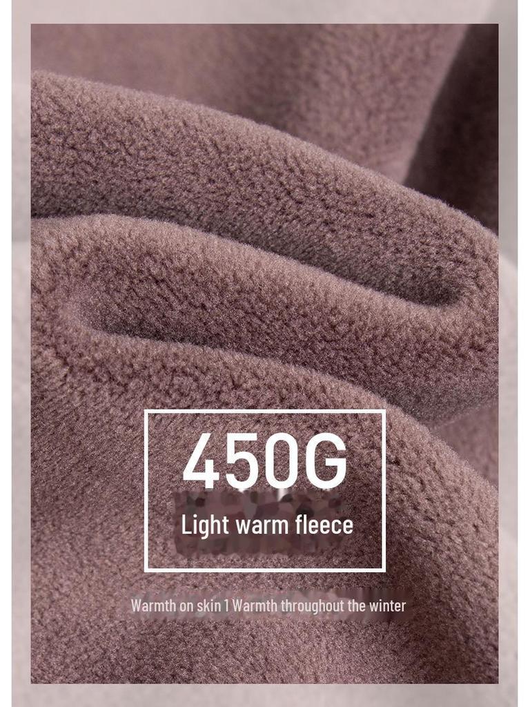 Men's and Women's Thick Velvet Knee Pads Warm Pants - Cashmere, Polar Fleece, High Waist for Middle-Aged and Elderly.