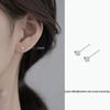 Sterling Silver S999 Zirconia Stud Earrings for Women - Simple, Versatile, and Sleep-Friendly
