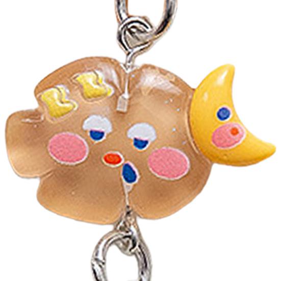 5Pcs Keychain Soft Expression Cloud Glitter Star Charm Key Chain Pendant with Alloy Buckle Schoolbag Decoration