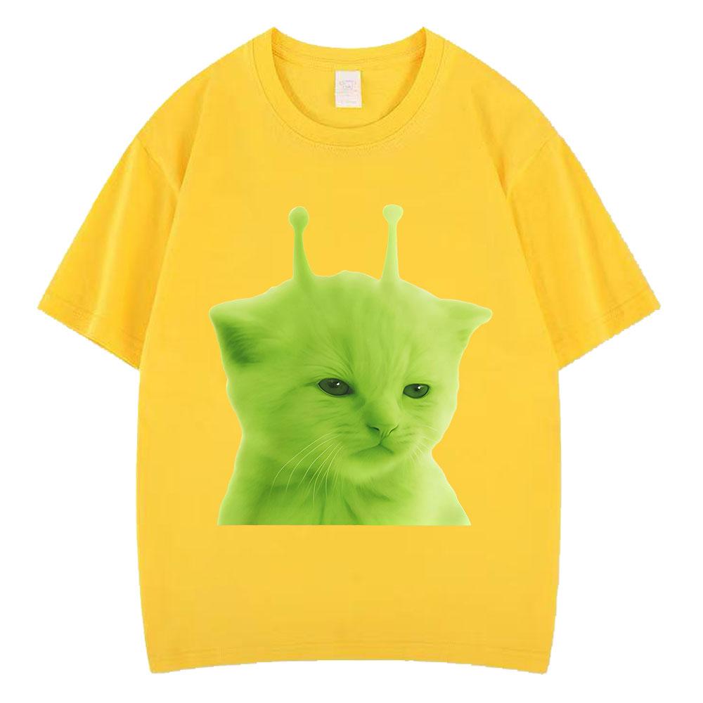 Funny Cat Meme T Shirts Unisexs Women Casual Cotton Vintage Tshirt Fashion Short Sleeve Oversized Harajuku Tshirts Streetwear