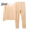 Homewear Top Pants Set 2 Pcs/Set Winter Woemn Thermal Underwear Round Neck Seamless Long Sleeve Solid Color Suit Warm Slim Fit High Elastic