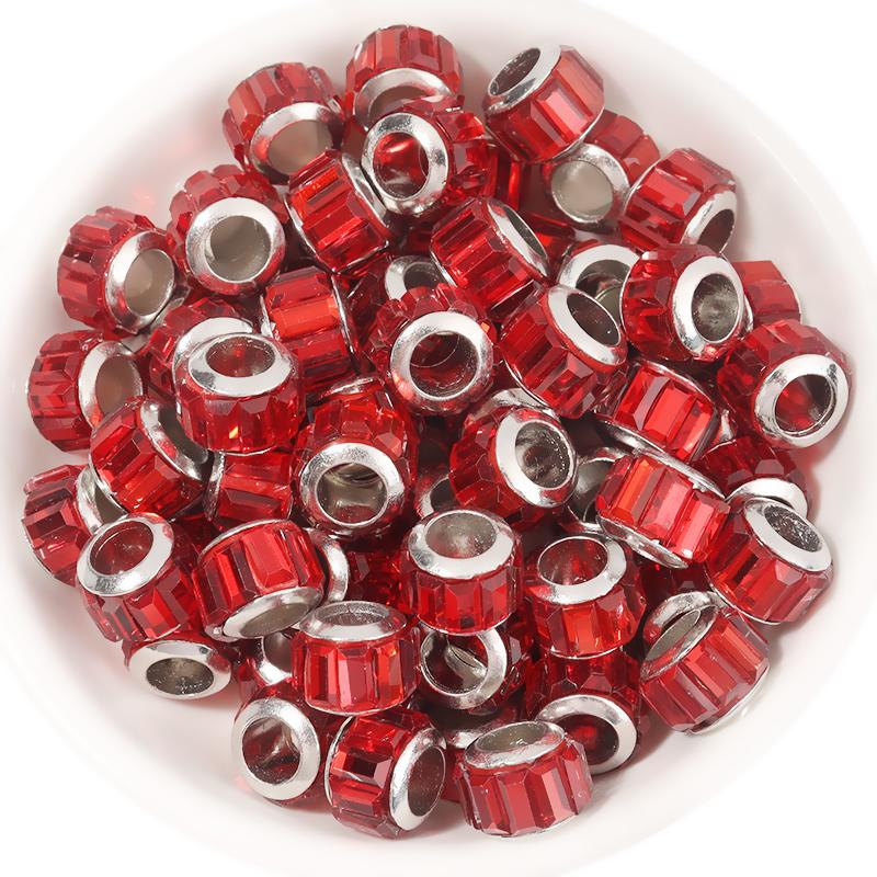 20pcs Resin Beads Diamond Shape Big Hole Round Loose Spacer Beads For DIY Jewelry Making Bracelets Necklace Earrings Accessories