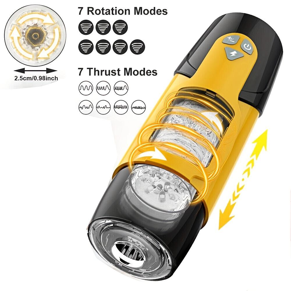 Automatic Telescopic Sucking Rotation Male Masturbator Vagina Stimulator Vibrator Pussy Blowjob Sex Toy for Men Goods for Adult