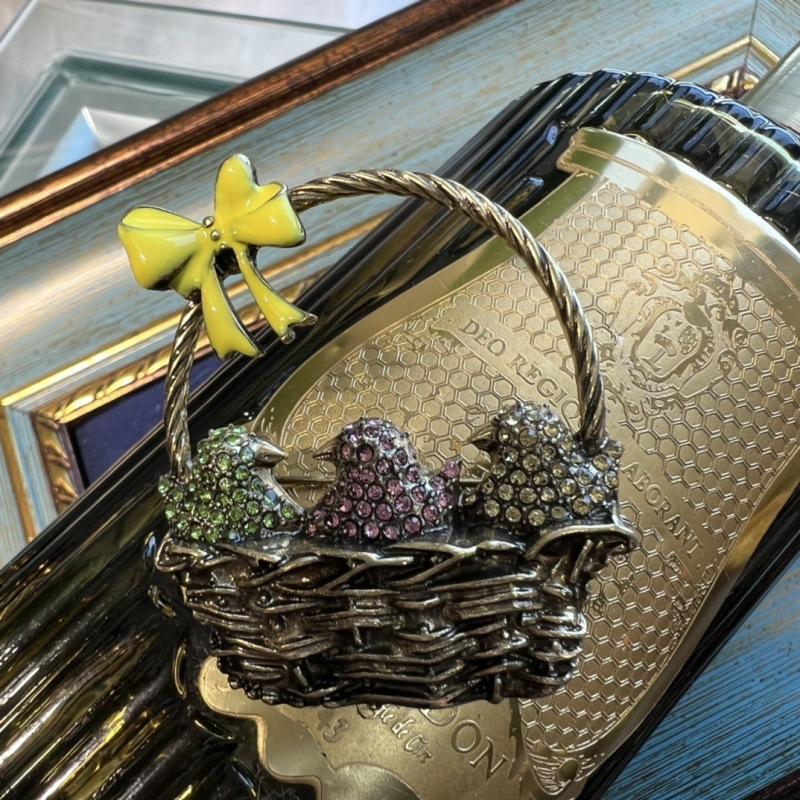 Vintage Versatile Retro Court Style Full Of Diamonds Inlaid With Heavy Industry Design Bird Blue Brooch