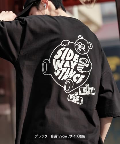 [IMPROVES] [SIDEWAYSTANCE] Short Sleeve Fat Bear Print T-Shirt