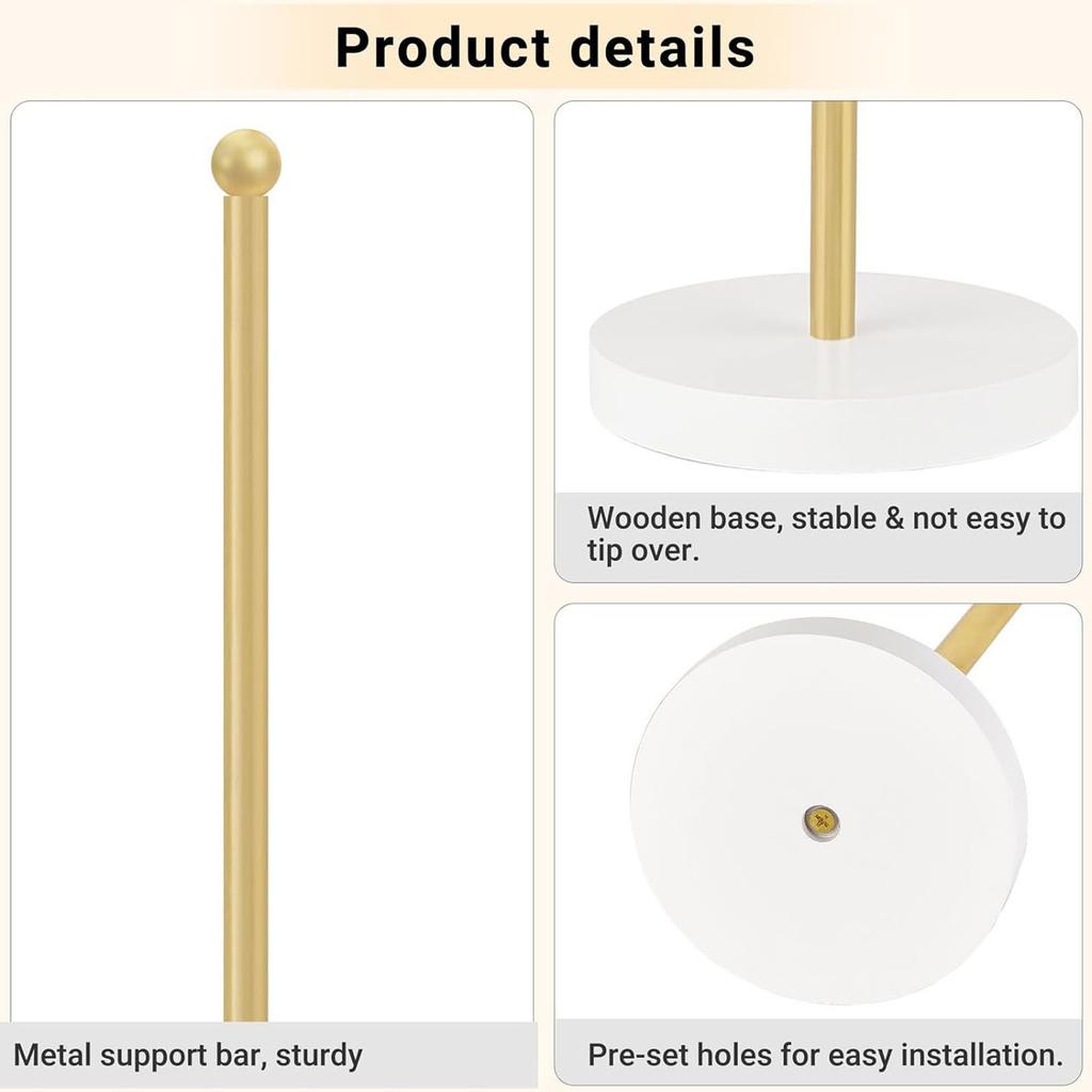Modern Metal And Wood Hair Accessories Organiser Scrunchies Storage Stand For Women Girls Bedroom Bathroom Decoration