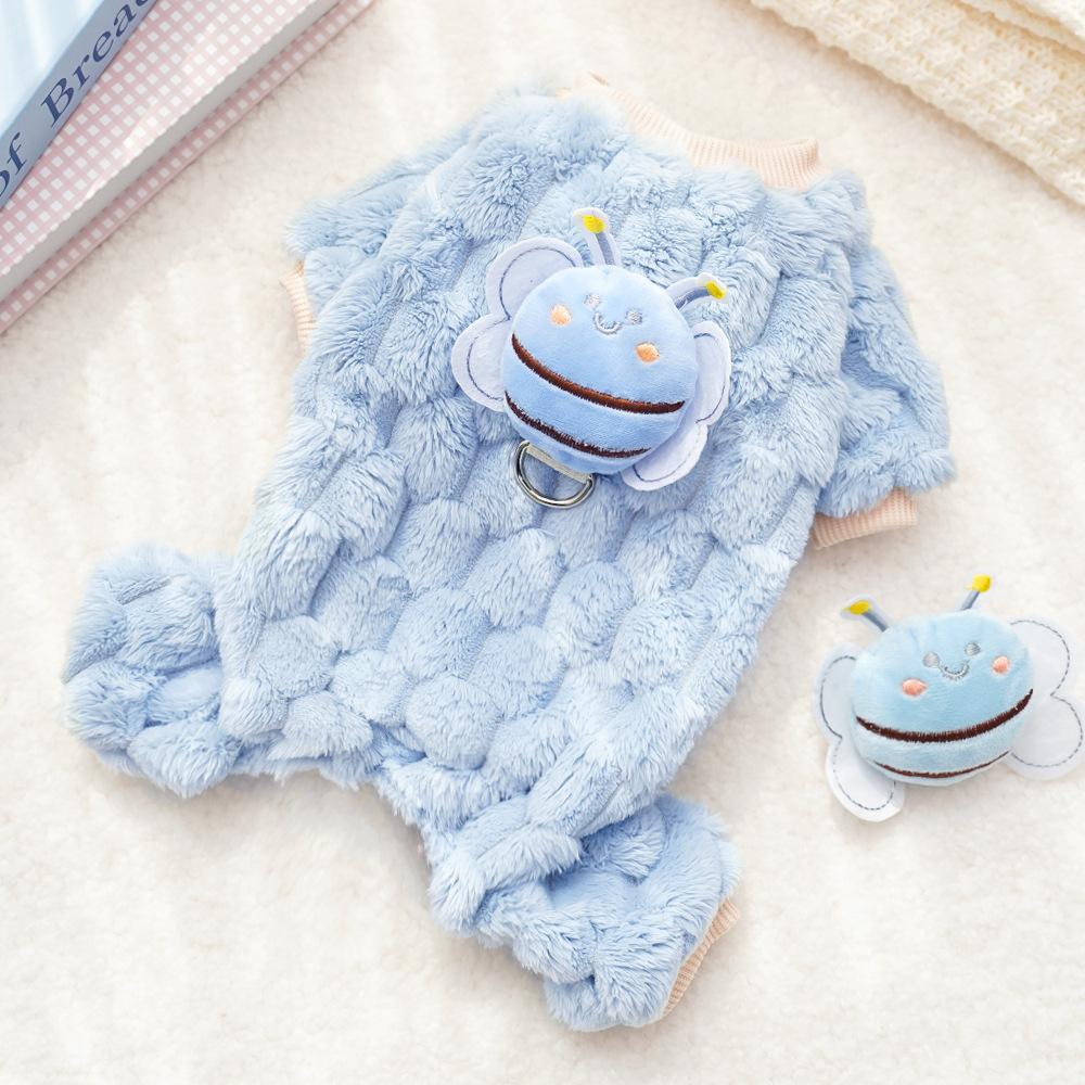New Four-legged Plush Bee Can Lead Pets, Dogs, Cats, Clothing Supplies, Autumn and Winter Warm Thickened Teddy