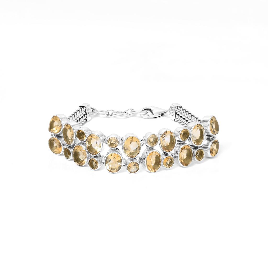 Citrine gemstone bracelet 925 sterling silver zivori jewelry yellow gemstone handmade bracelet