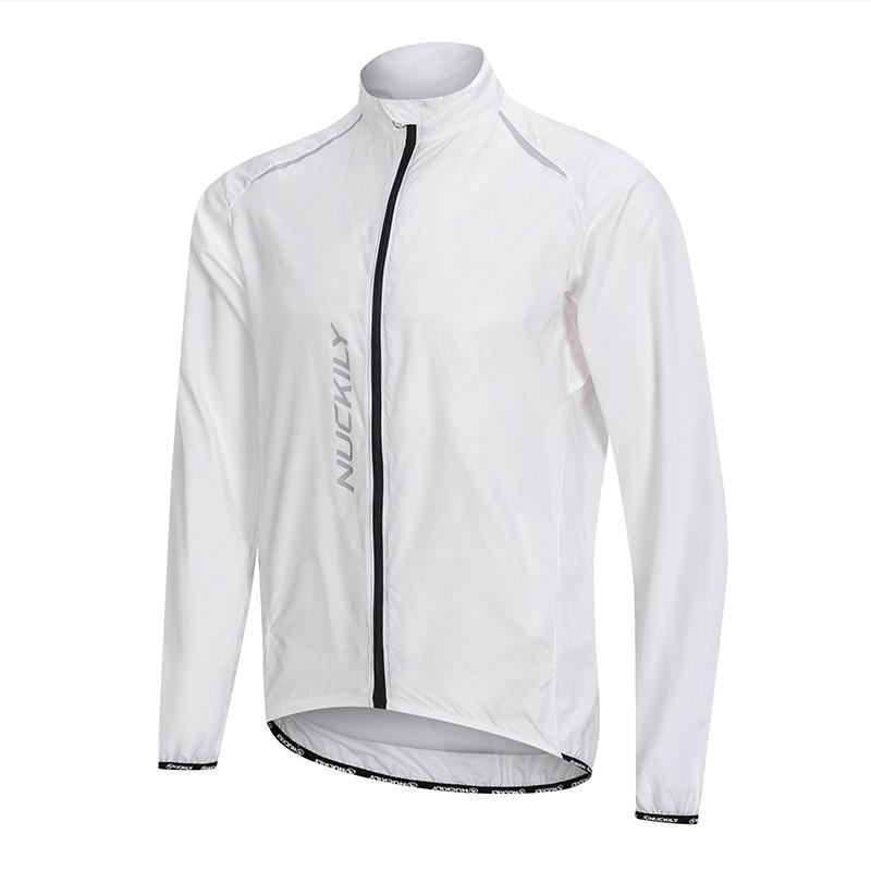 NUCKILY Unisex Cycling Windbreaker Jacket With Reflective Stripes UV Protection Outdoor Riding Apparel