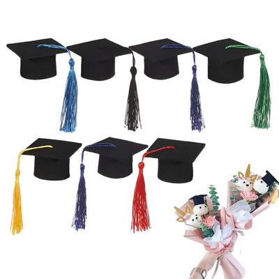 Black Adult Bachelor Caps With Tassels University MasterGraduation Hat 2025 Congratulation Graduation Party Decoration Supplies