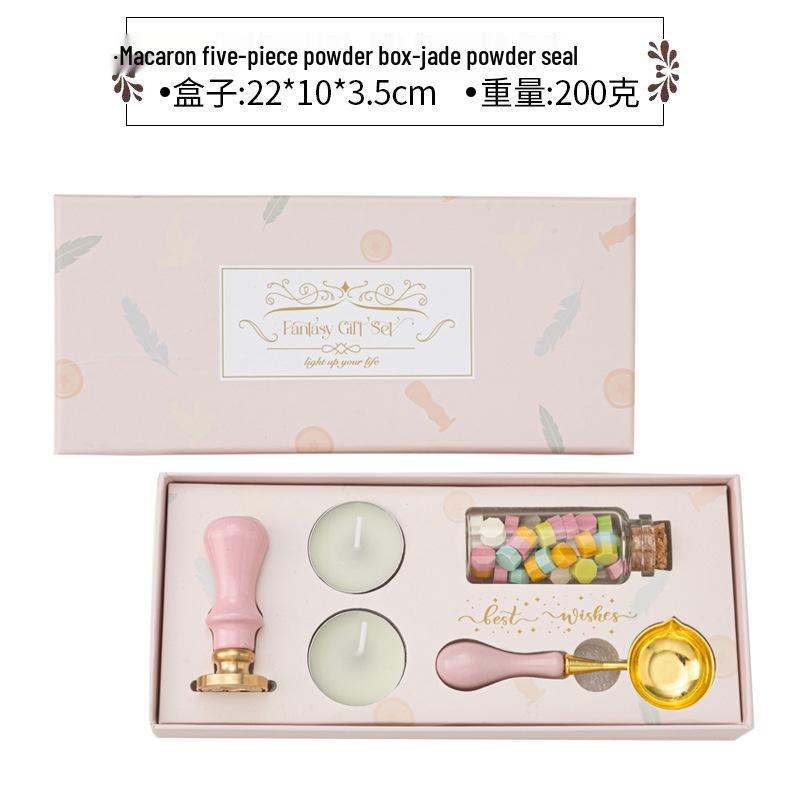 Creative Retro Wax Sealing Stamp Set - Includes Stamp, Wax Granules, and Fire Paint for Envelopes & Gifts.