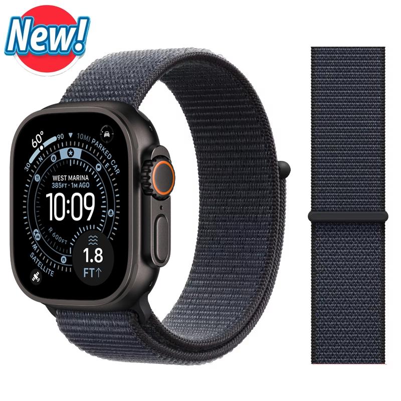 Cinturino in Nylon a Passante Per Apple Watch Bands 46mm 44mm 40mm 41mm 45mm 42mm Cinturino Originale iWatch Serie 11 10 SE 9 8 Ultra 3