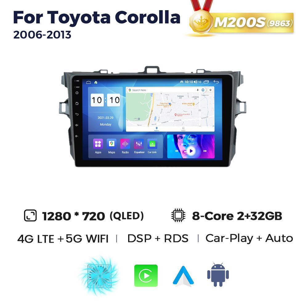 Navifly 8Core 2Din Android Car Radio Multimedia Video Player For Toyota Corolla E140 150 2006-2013 Autoradio BT Carplay Auto GPS