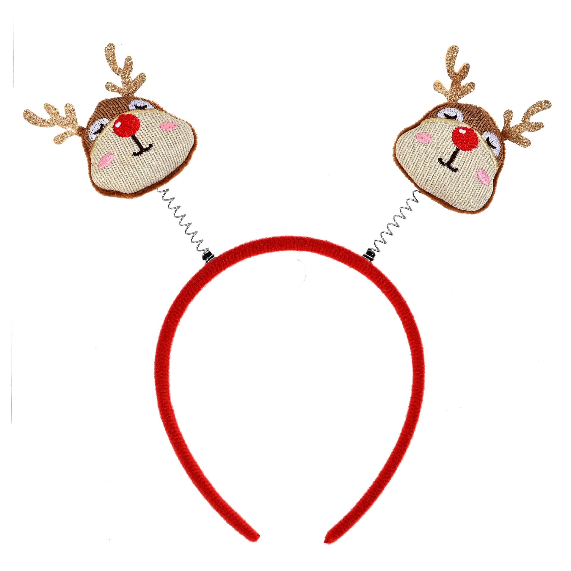

Plush Reindeer Antler Christmas Headband - Festive Holiday Party Accessory