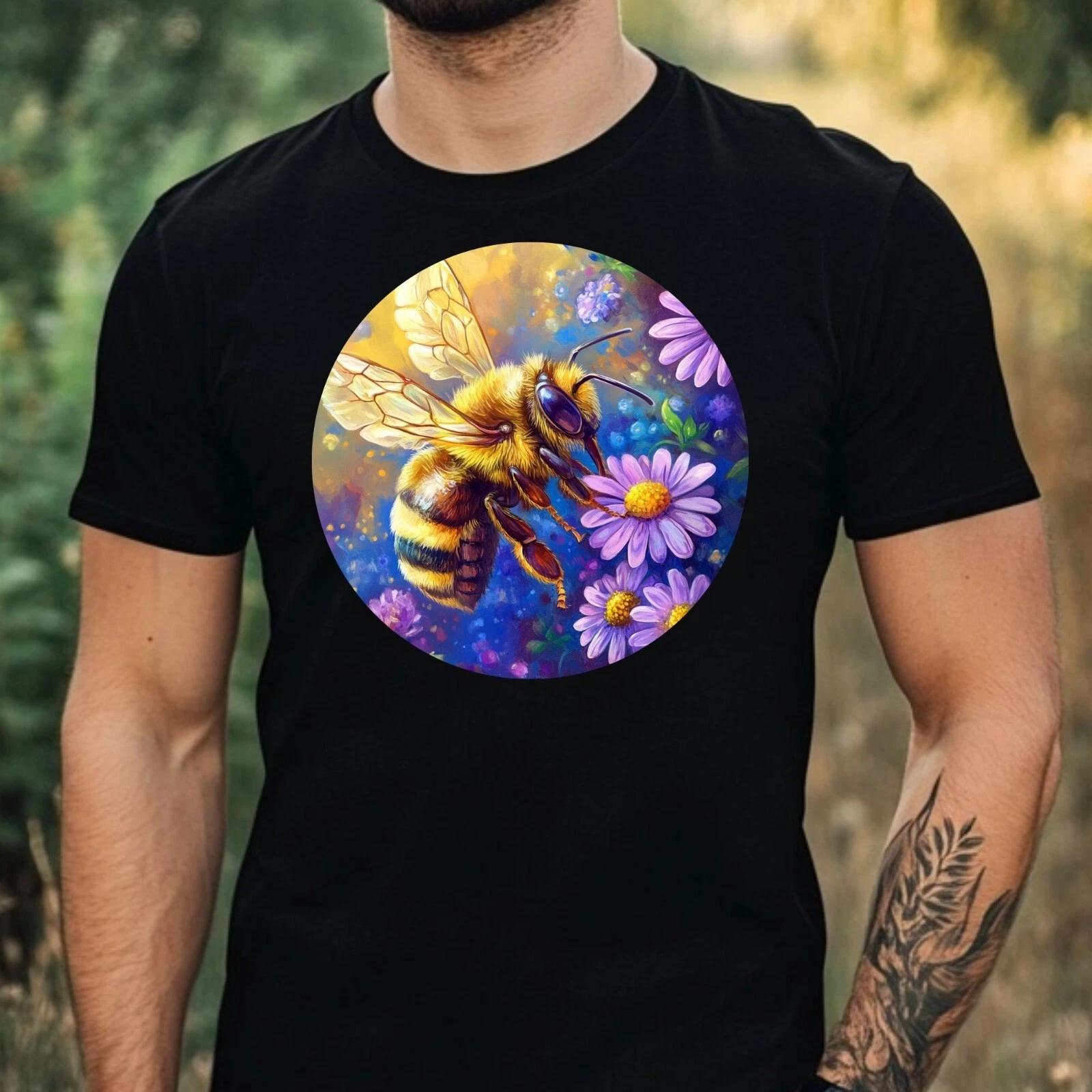 T-Shirt Herren Biene Portrait Motiv Baumwolle Größe XS bis 5XL S