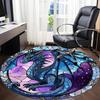 1pc StainedGlass Dragon Office Round Area Rug, Under Office Chairs Bedroom Living Room Home Decor, Room Deco, Available in Various Sizes