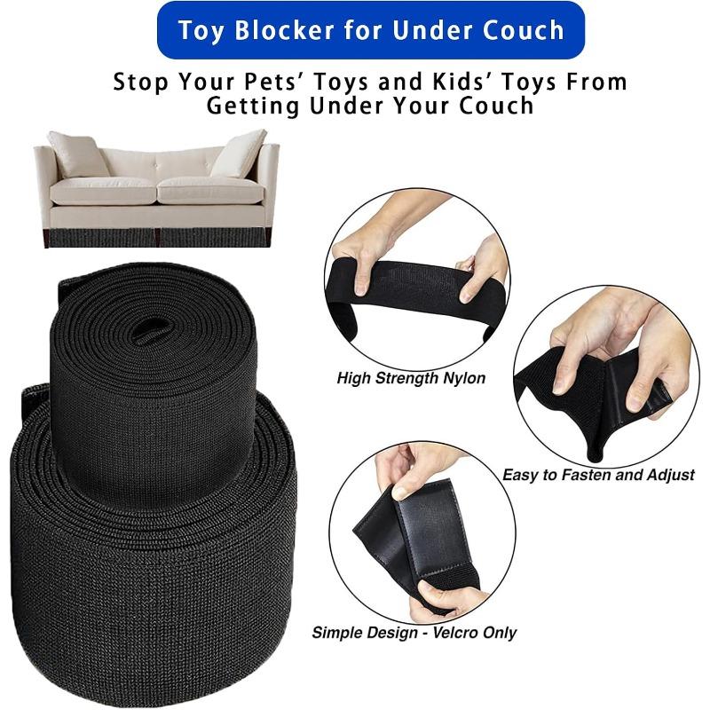 Under Bed Blocker for Pets 300 x 12cm with Black Zip Ties Under Couch Blocker Bed Barrier for Dogs Cats Pets Puppy Furniture Bottom, Black