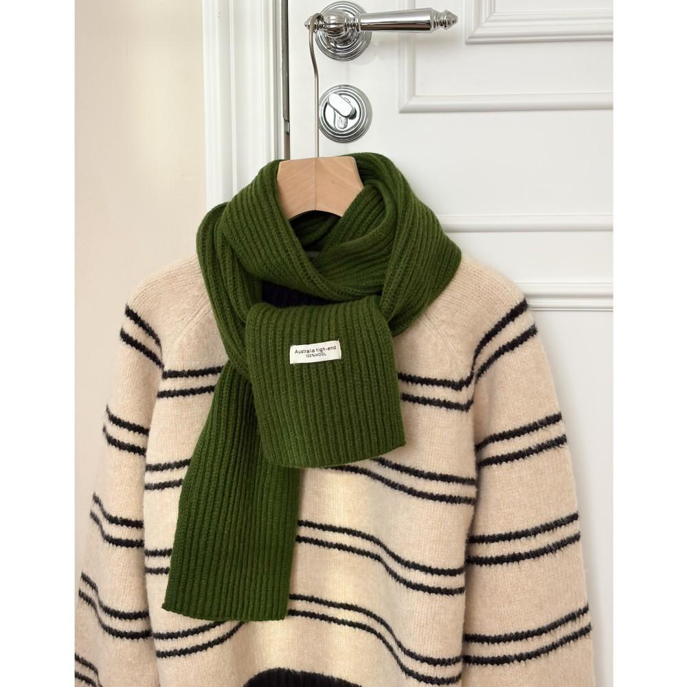 Knitted scarf women's autumn and winter warm solid color couple scarf