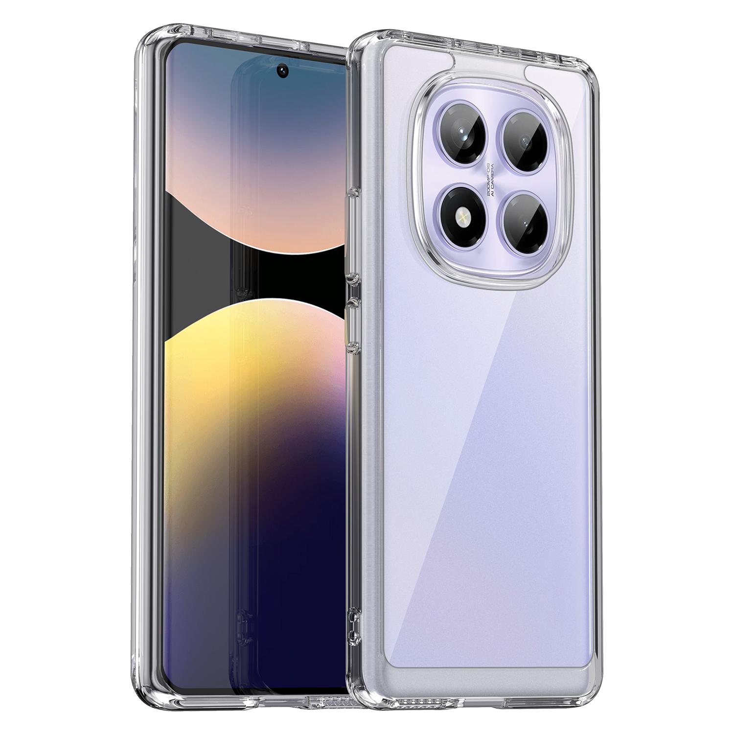 

For Xiaomi Redmi Note 14 Pro 4G Case TPU Acrylic Clear Phone Cover with Tempered Glass Film Type A
