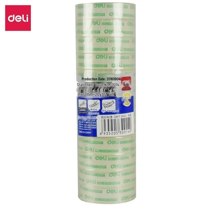 Deli 30064 Small Transparent & Colored Narrow Tape (4 Rolls)