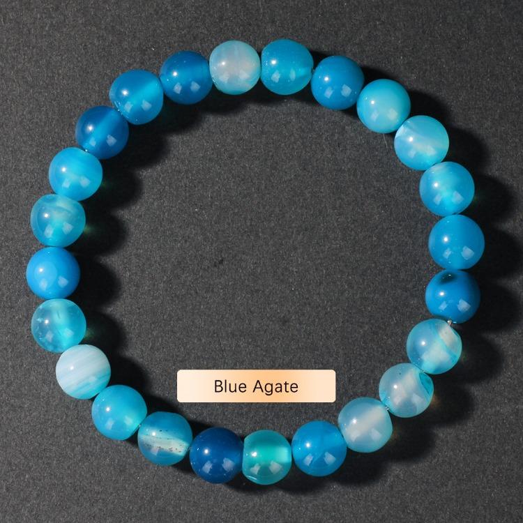 Regali Festivi Bracciale con Perle di Apatite Blu Pietra Naturale Gioielli alla Moda Rilassanti Per Uomo e Donna Accessorio Semplice Versatile per l'Uso Quotidiano