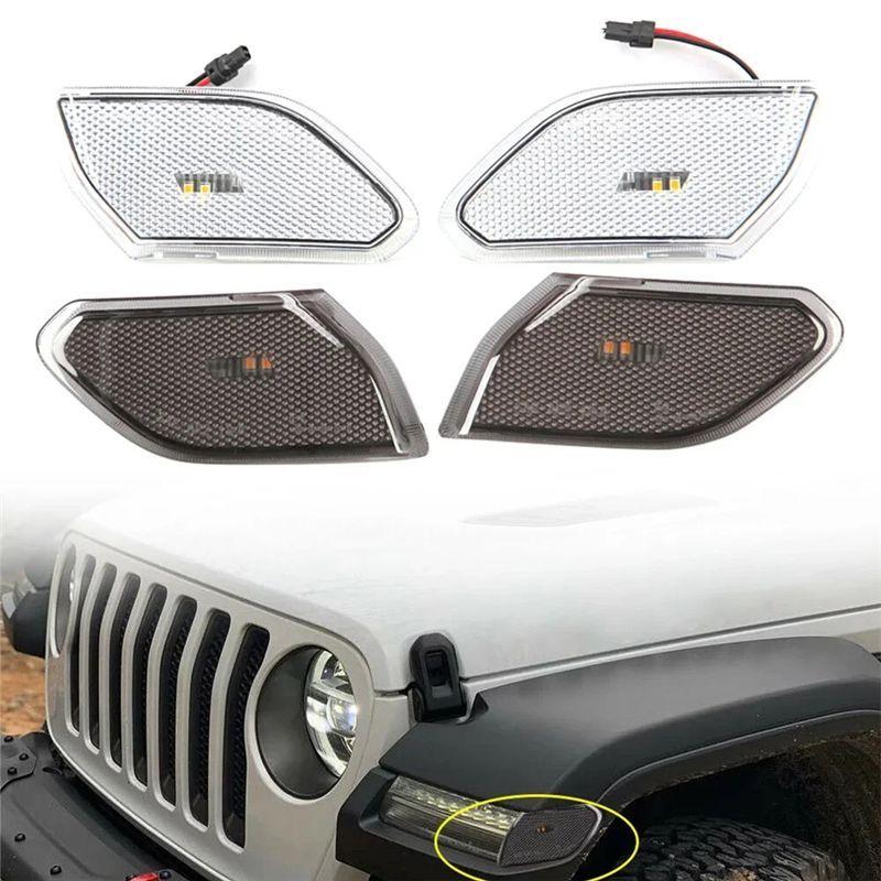 Powerful Led Front Side Marker Light Turn Signal Lamp Round Eyebrow Side Lamp For Jeep Wrangler JL 2018+
