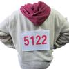 Red Running Marathon Race Bib with Black Number Plate