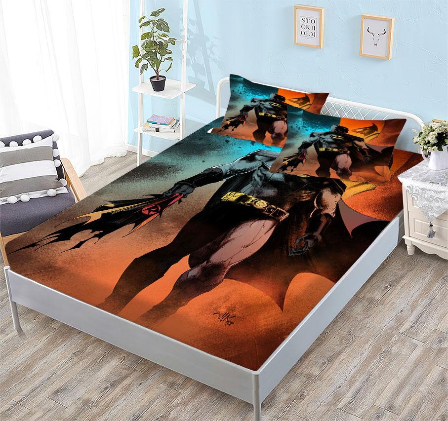 Mattress (Single Piece) Three-Piece 3D Digital Printing Cartoon Animation Character Batman Mattress Set