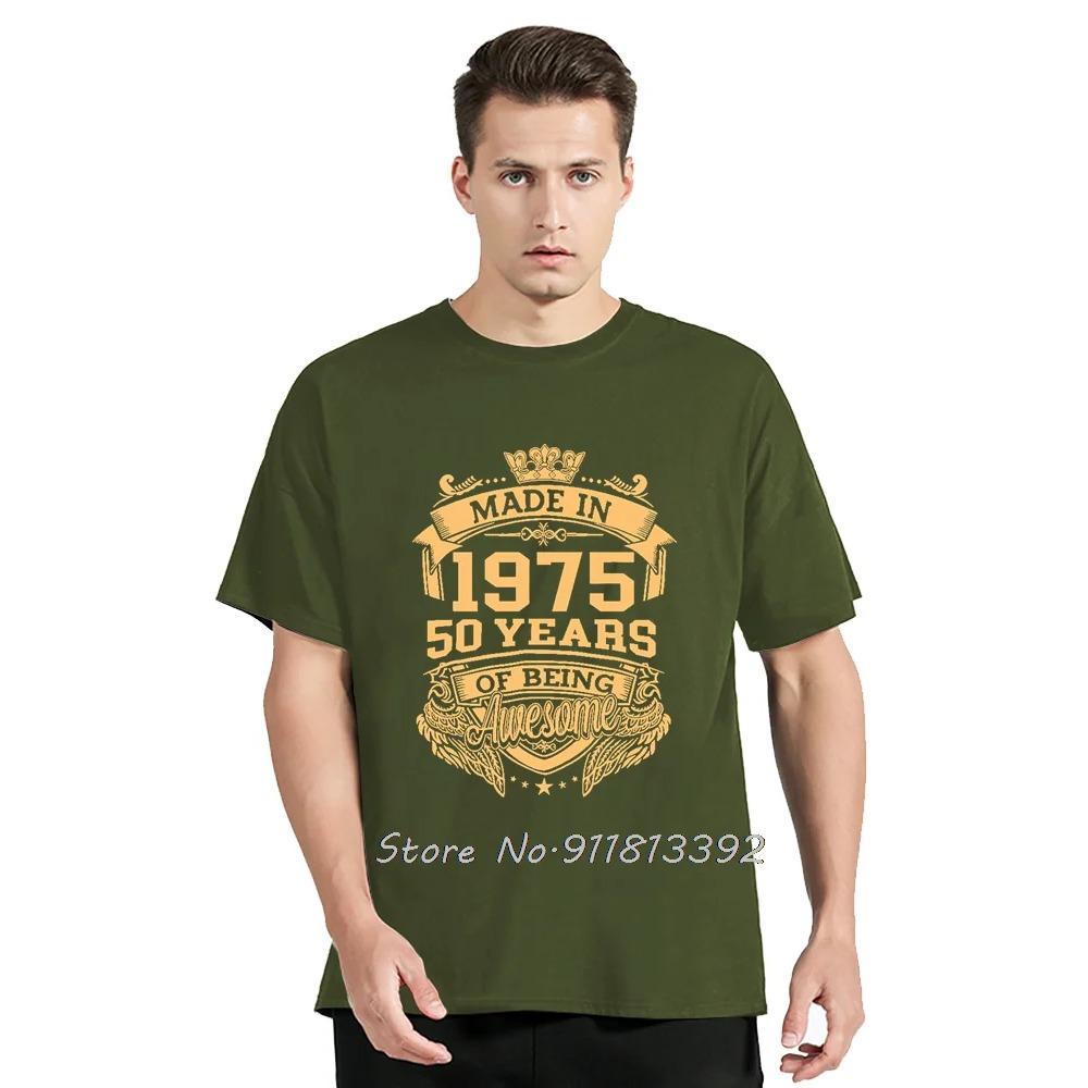 Birthday Gifts Men Women Old Vintage 1975 Party T-Shirt Men's Clothing Hip Hop Streetwear Cotton T Shirt Fashion Tshirt