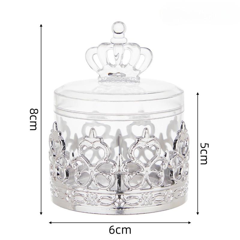 

Мини-конфетница Мультяшная пластиковая коробка с крышкой Свадьба Крещение ребенка Маленькая коробка Подарочная упаковочная коробка для невесты 6259 Silver [Crown Cover]