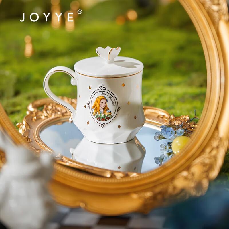 JOYYE Alice In Wonderland Butterfly Ceramic Mug with Spoon