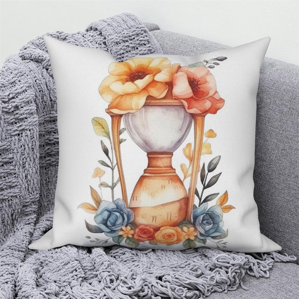 Květinový potisk Dekorativní povlak na polštářek na pohovku auto obývací pokoj Květina Rostlina Polštář