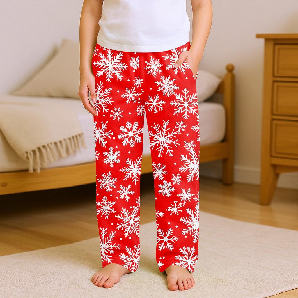 Children's Soft Comfortable Pyjama Bottoms Casual Christmas Print Home Pants