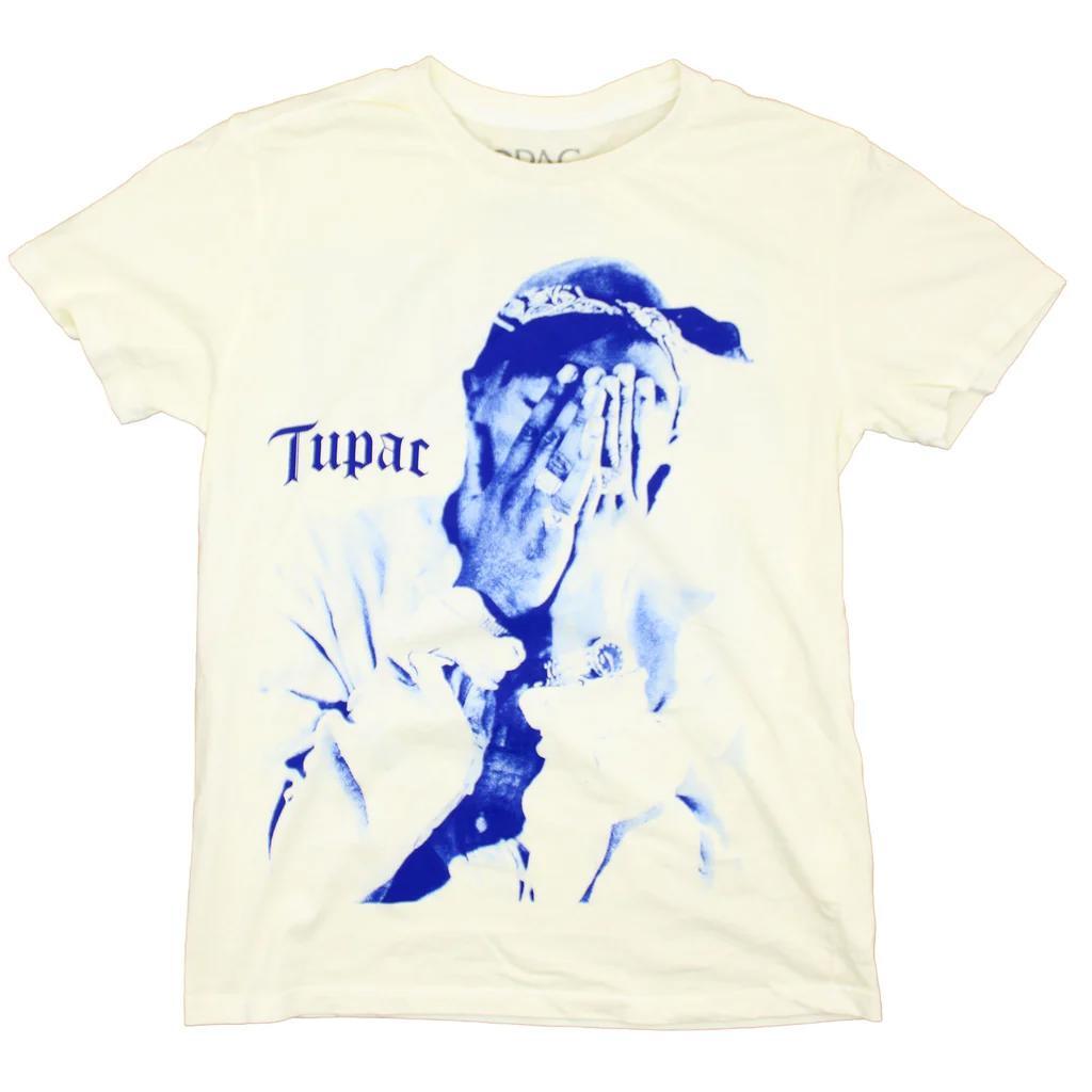 Tupac Bandana Tee - Me Against the World Shirt Blue/Cream M