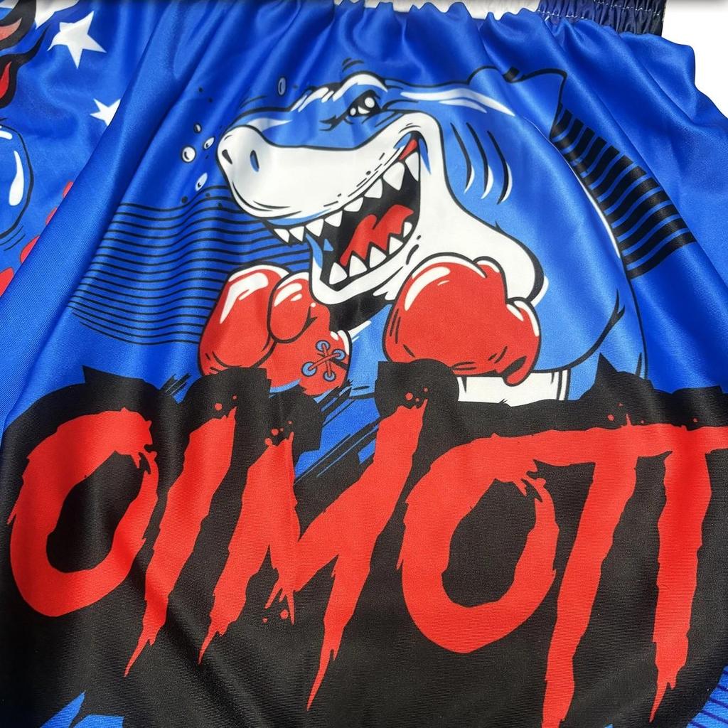 Shark Muay Thai Kickboxing Boxing MMA UFC Casual Shorts Gym Sport Unisex Men Women Workout Quick Dry Print Elastic High Waist Training
