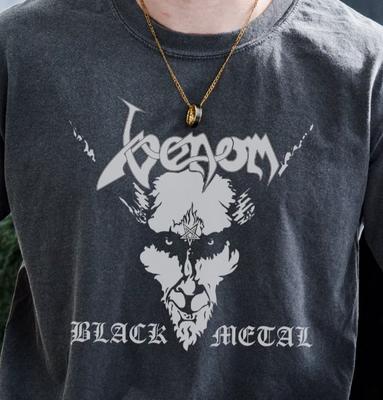T-shirt Metallica Venom Band Rock su Maglietta Vintage Nera Comfort Color