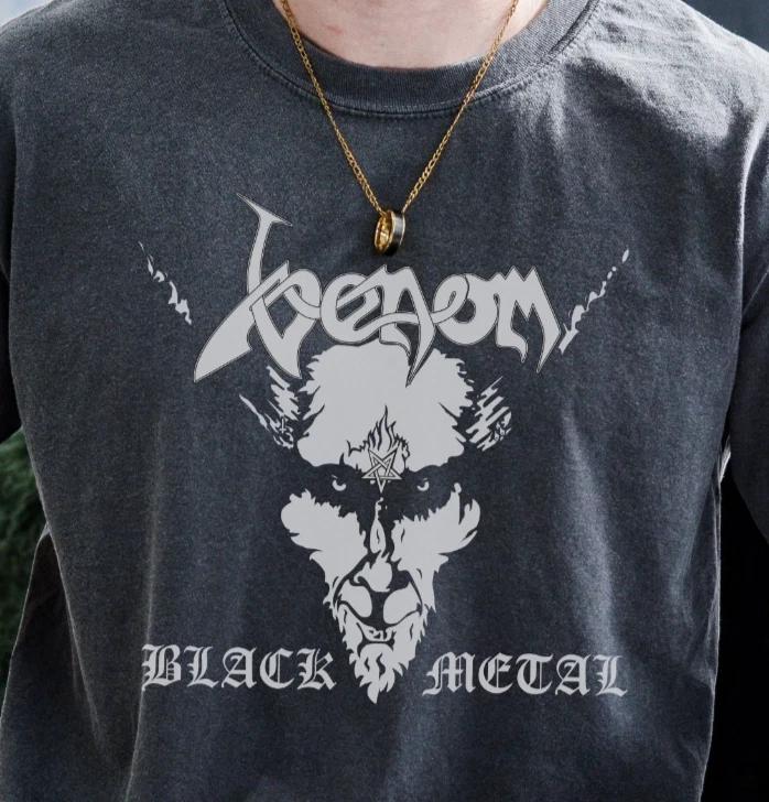 Black Metal Venom T-Shirt Rock Band on Vintage Black Comfort Color Tee XL