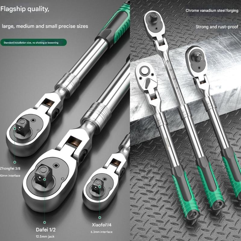 Multipurpose Ratcheting Wrench 72 Teeth Adjustable Head Lightweight Portable For Mechanics DIY Enthusiasts And Households