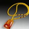 Retro Imitation Amber Necklace For Men And Women Long Pendant Sweater Chain Mother'S Day Gift