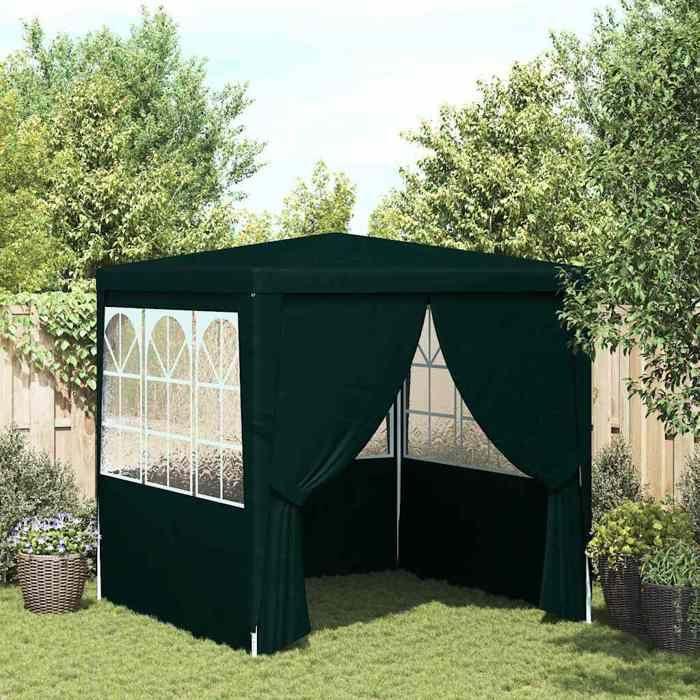 VidaXL Tente de Réception avec Parois Latérales Belvédère Tonnelle Pavillon Chapiteau Mariage Barbecue Voyage de Camping 48534