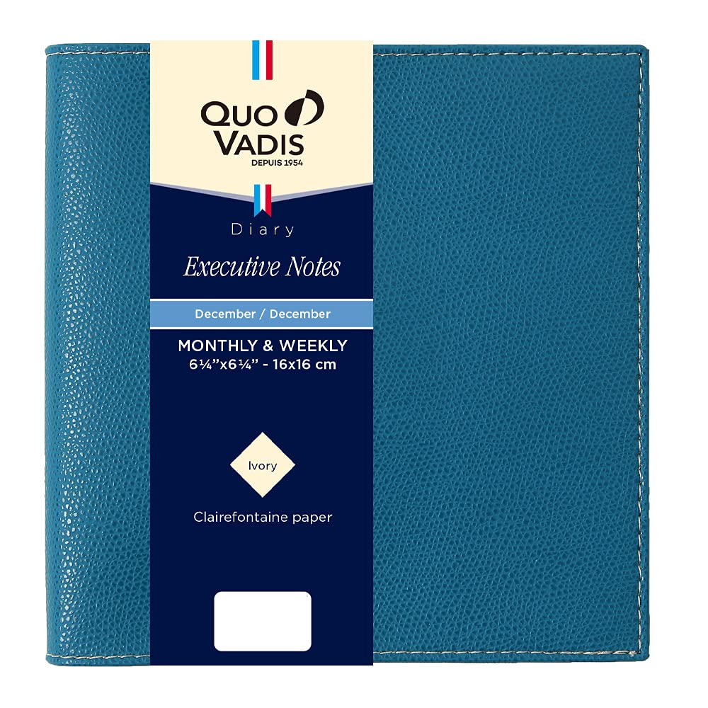 

QUOVADIS Executive Notebook/Club 2026 Weekly Vertical Diary 16x16cm blue plasse qv90602bp