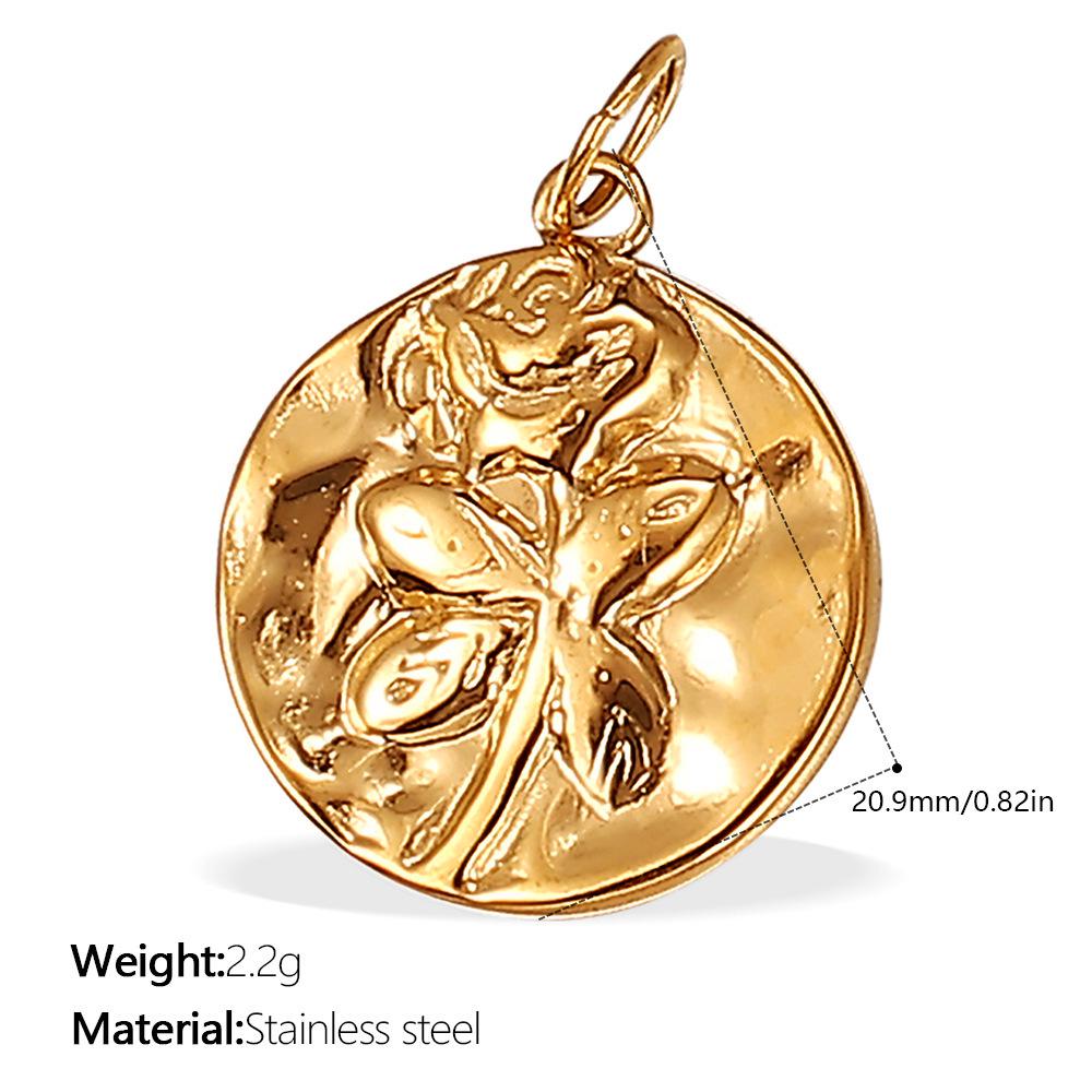 European & American Titanium Steel Rose Pendant - Creative DIY Necklace Accessory Collection