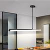 Modern minimalist restaurant pendant light Nordic luxury long tube light dining table creative counter long glossy attic light