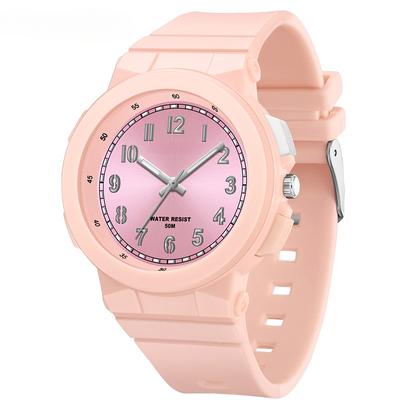Studenti Quarzo Rosa Bianco Blu Nero Moda Colorato Luminoso Analogico Cinturino in Silicone Per Ragazzi Ragazze Orologi da Polso
