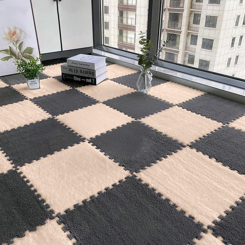 24PCS Solid interlocking foam mat - non slip EVA bedroom crawl floor mat living room decorative carpet