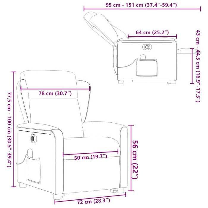VidaXL Electric Massage Recliner Dark Grey Fabric 3303165