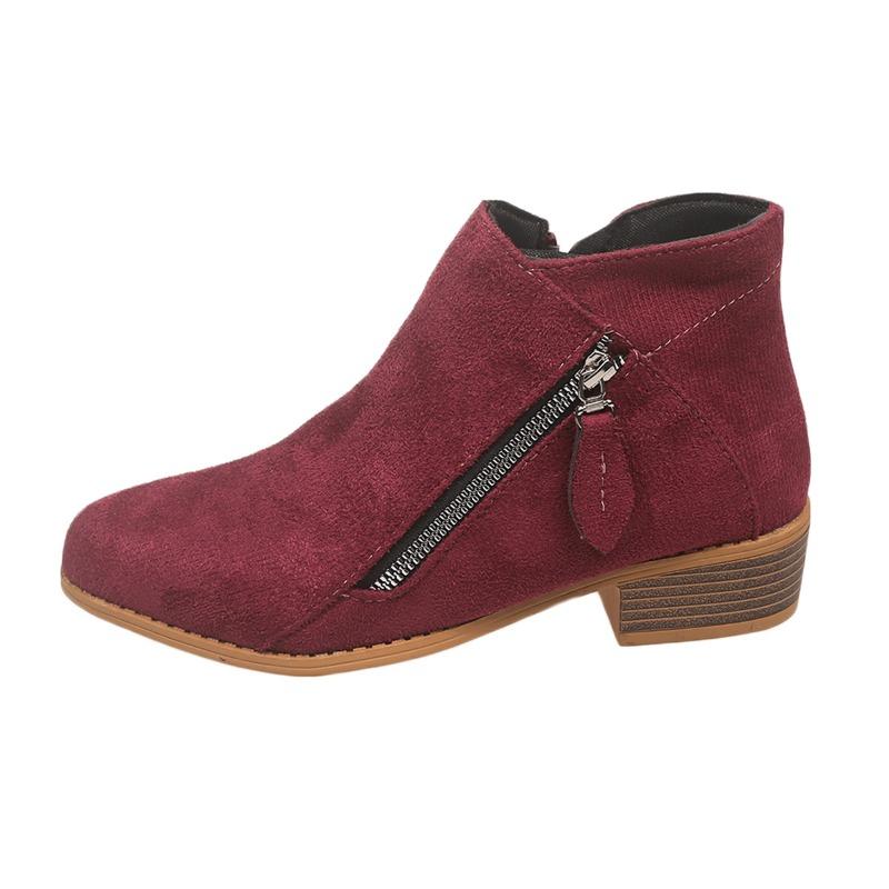 Neue Zehenfreie Stiefeletten, Spitz, Dickabsatz, Seitlicher Reißverschluss, Übergröße, Dr. Martens Stiefel für Damen