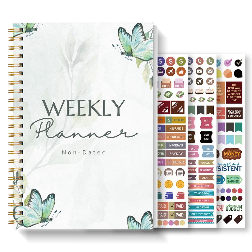 Undated Weekly Planner Spiral Notebook With Habit Tracker To Do List Goal Setting Stickers For Work School