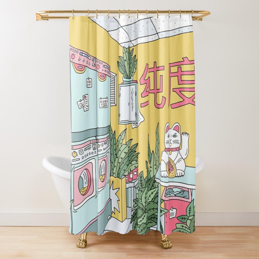 Japan Lucky Fortune Cat Shower Curtain Gold Coin Bathroom Decoration With Hook Polyester Fabric Waterproof Shower Curtain Hooks